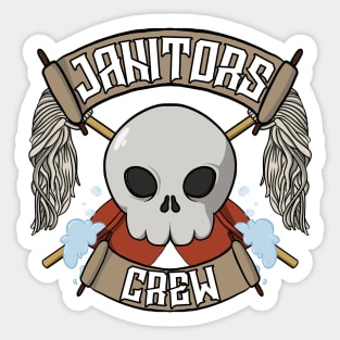 Janitors crew Jolly Roger pirate flag Sticker